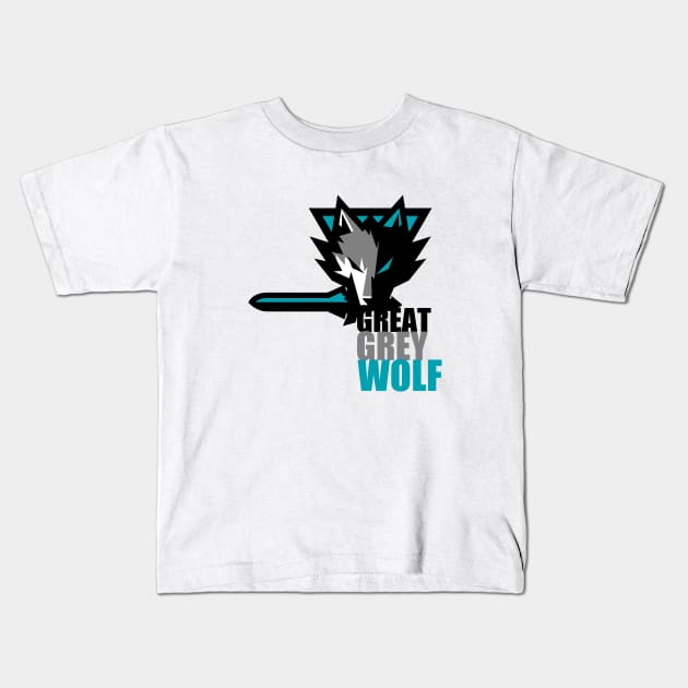 The Great Grey Wolf Kids T-Shirt by Johnitees